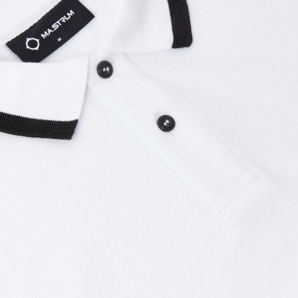 Ma.strum Block Tipped Polo Wit