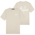 Malelions Striped Signature T-shirt Beige