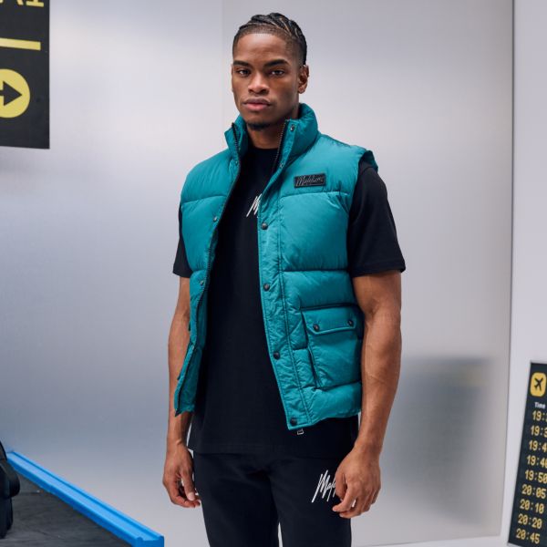 Malelions Crinkle Padded Bodywarmer Blauw