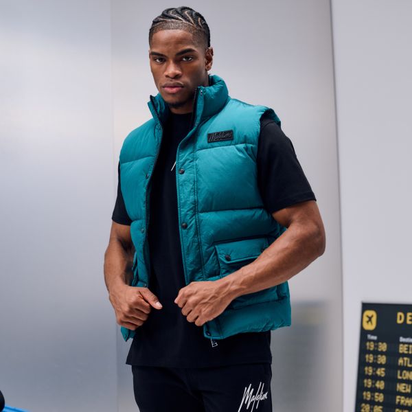 Malelions Crinkle Padded Bodywarmer Blauw
