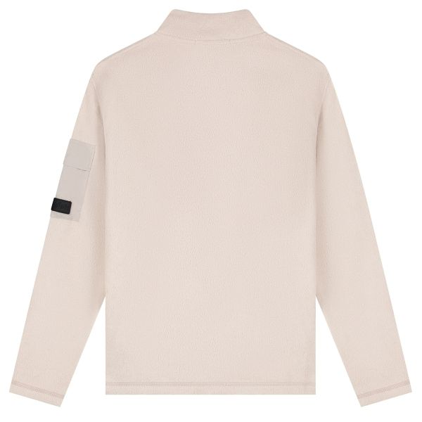 Malelions Fleece Half Zip Sweater Beige