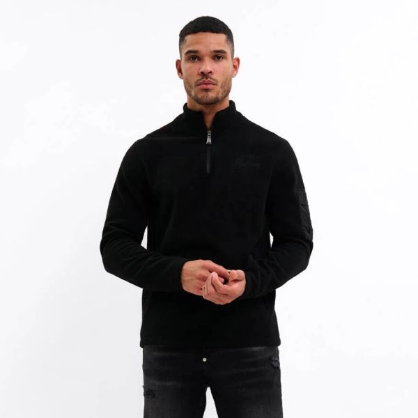 Malelions Fleece Half Zip Sweater Zwart