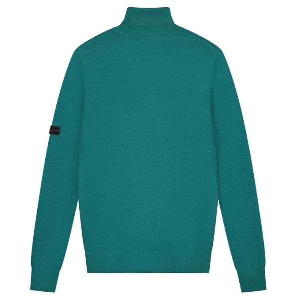 Malelions Knit Turtleneck Sweater Blauw