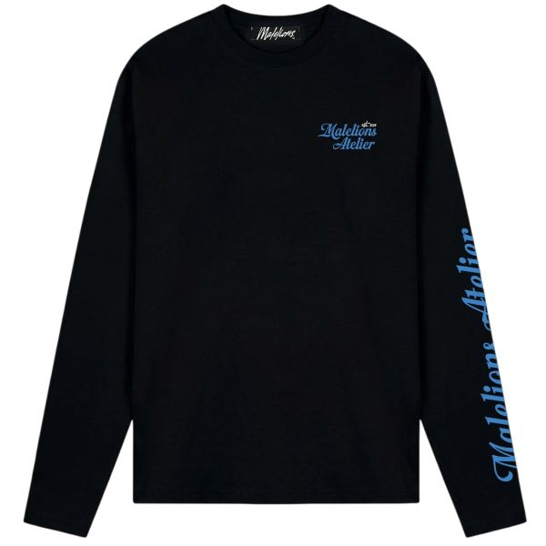Malelions University Longsleeve T-shirt Zwart