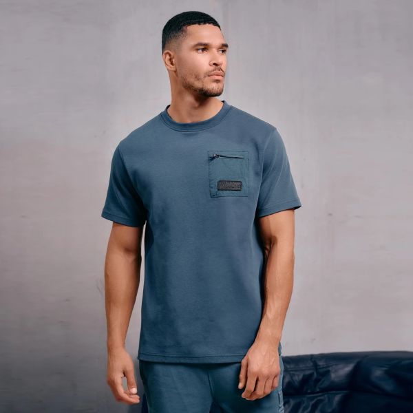 Malelions Nylon Pocket T-shirt Blauw