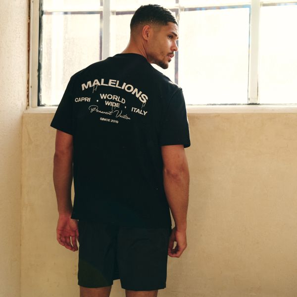 Malelions Permanent Vacation T-shirt Zwart