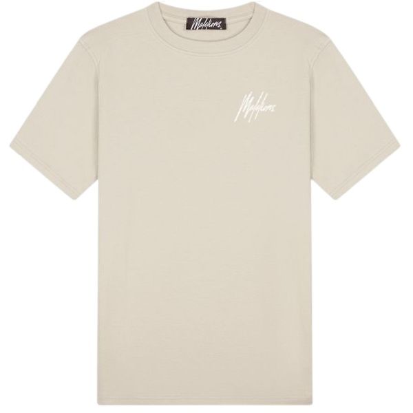 Malelions Striped Signature T-shirt Beige