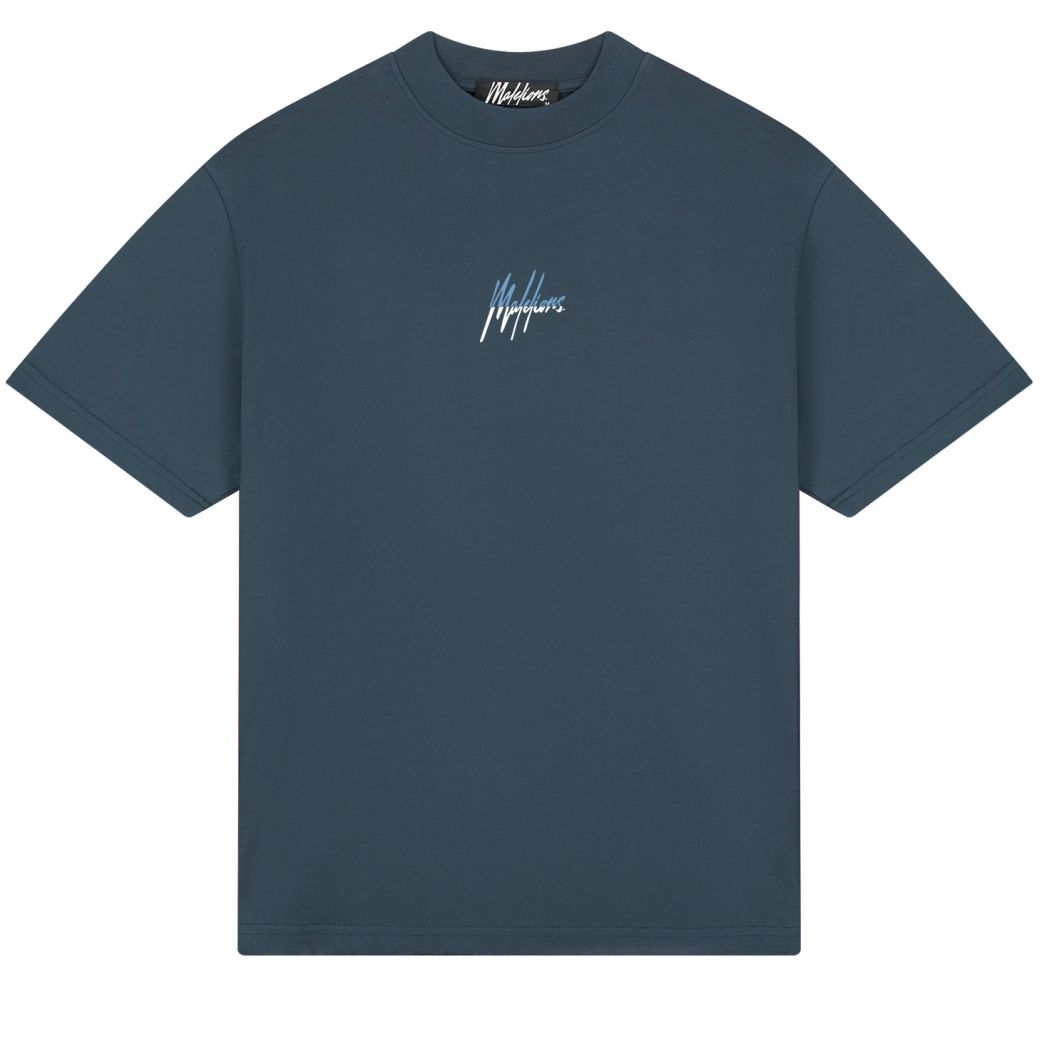 Malelions Split T-shirt Donker Blauw