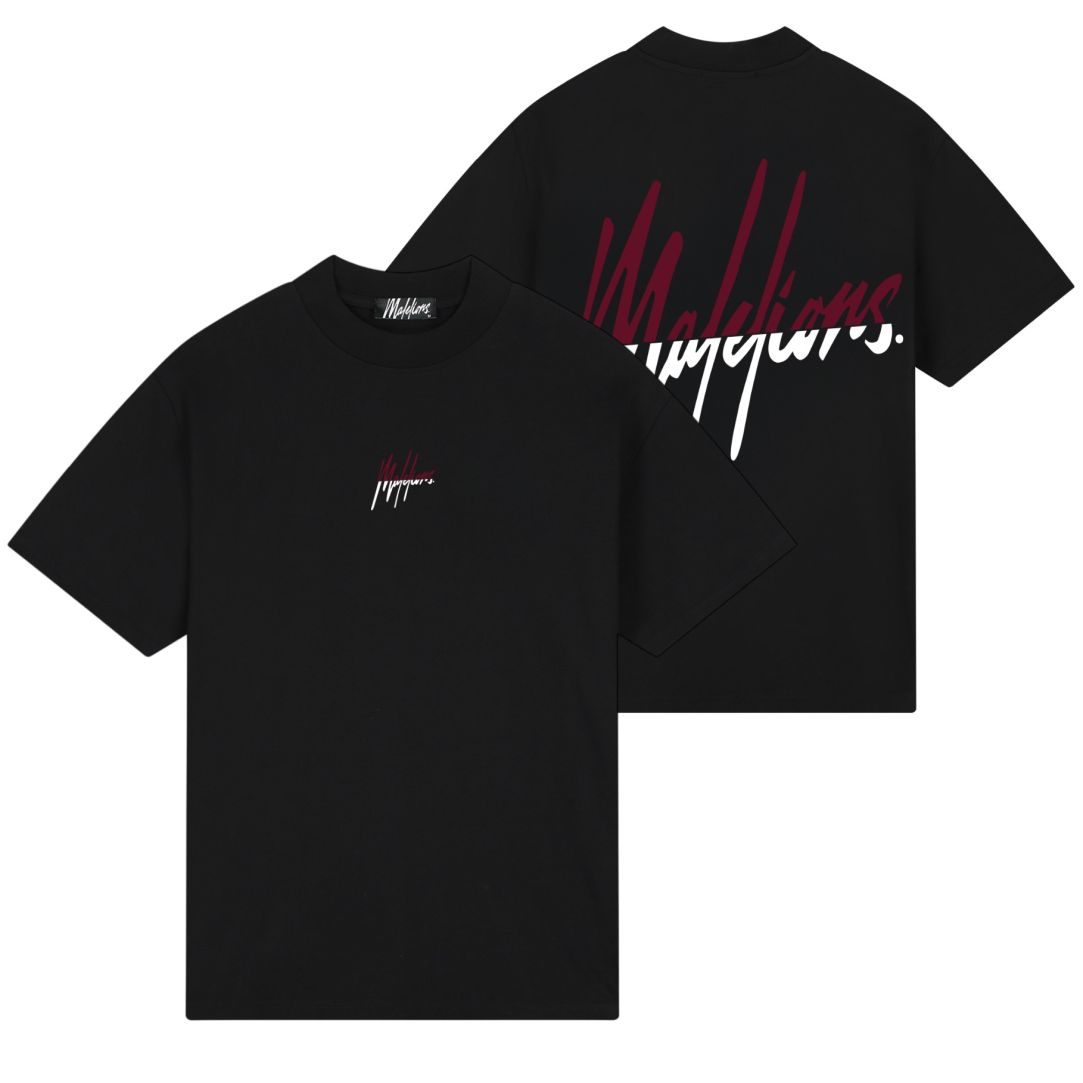 Malelions Split T-shirt Zwart