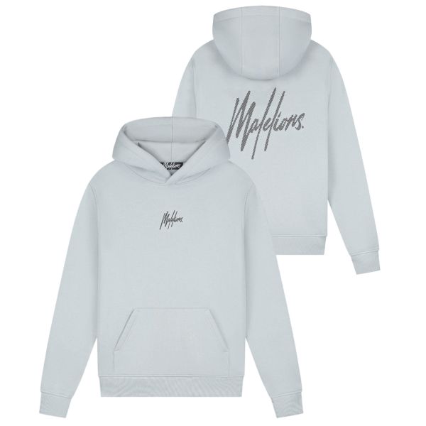 Malelions Striped Signature Hoodie Grijs