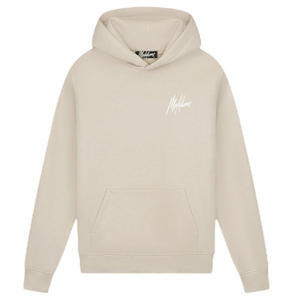Malelions Striped Signature Hoodie Beige