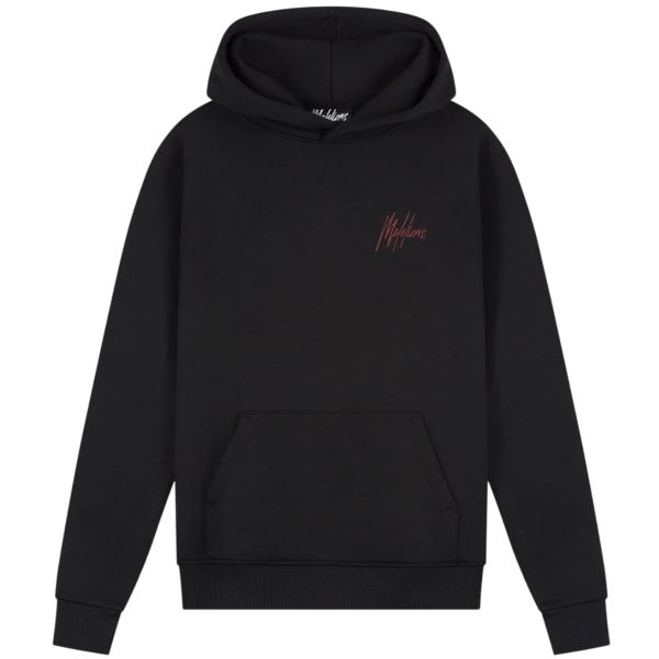 Malelions Striped Signature Hoodie Zwart