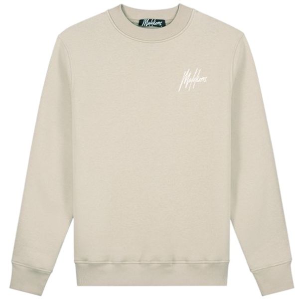 Malelions Striped Signature Sweater Beige