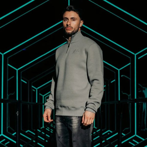 Malelions Turtle Half Zip Sweater Grijs