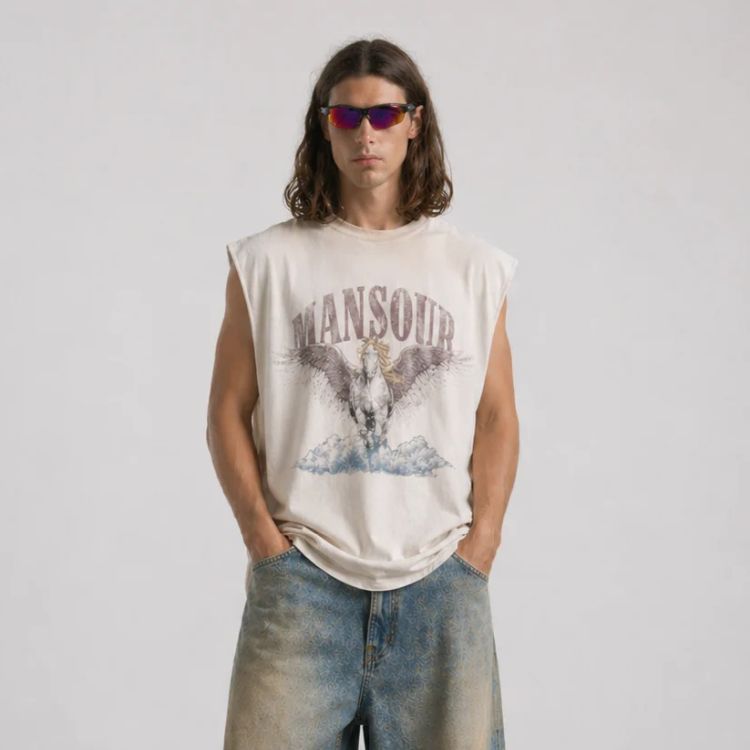 Mansour Cloud Runner Sleeveless T-shirt Off White