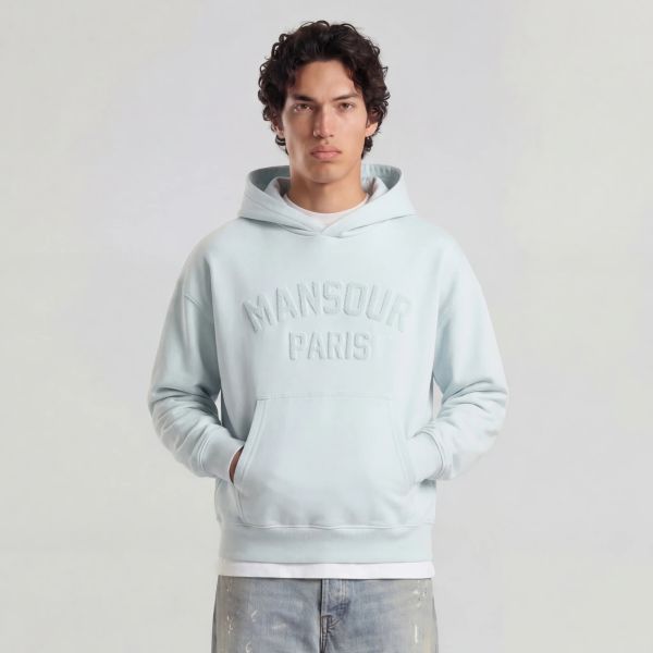 Mansour Paris College Hoodie Licht Blauw