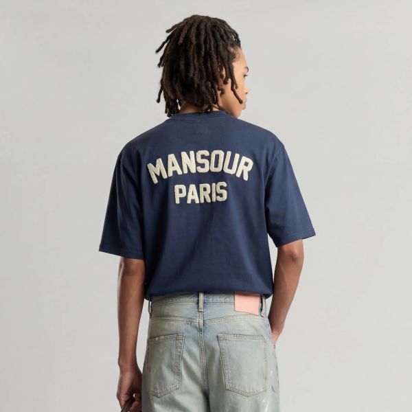Mansour Paris College T-shirt Donker Blauw