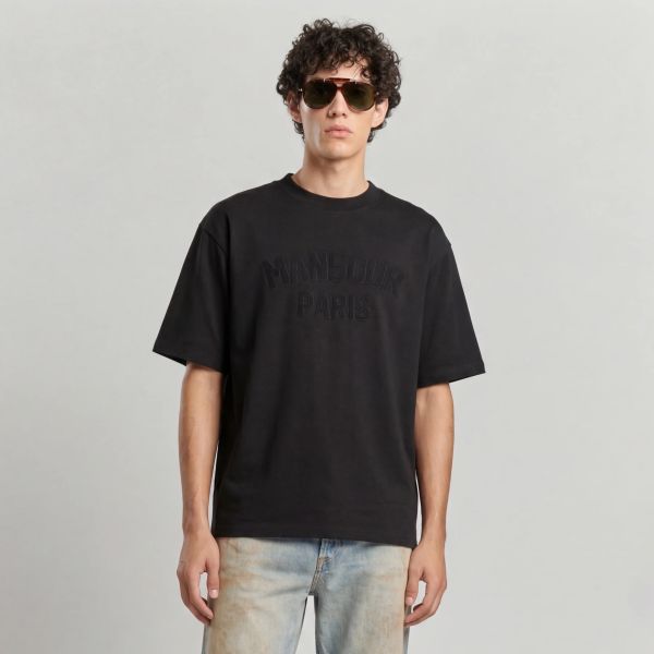 Mansour Paris College T-shirt Zwart