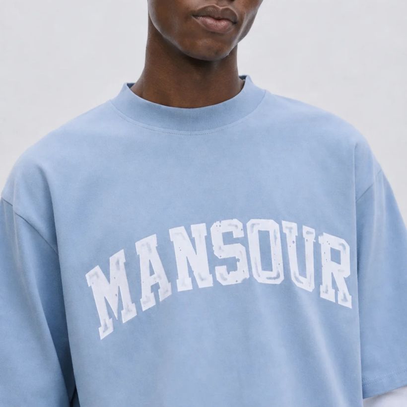 Mansour Boxy Core Longsleeve T-shirt Licht Blauw