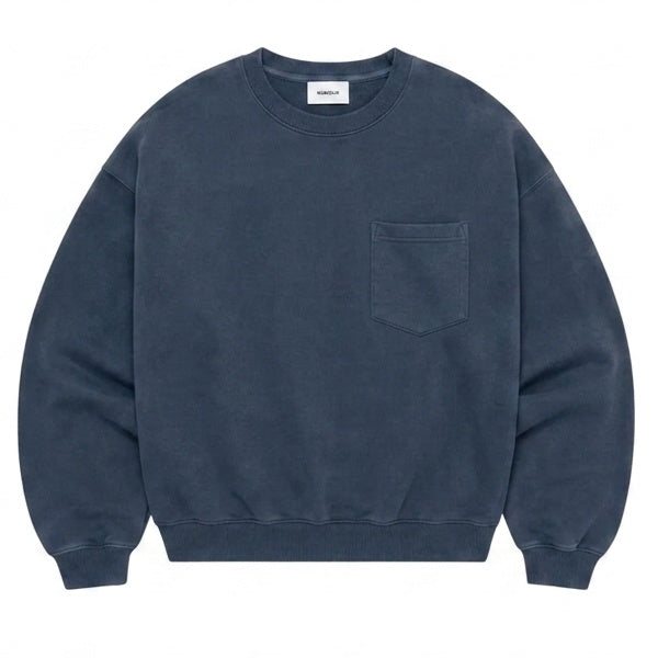 Mansour Paris College Pocket Sweater Donker Blauw