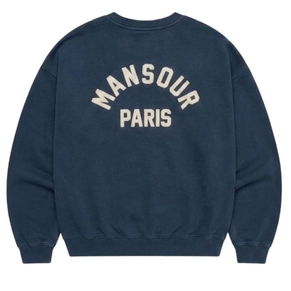 Mansour Paris College Pocket Sweater Donker Blauw