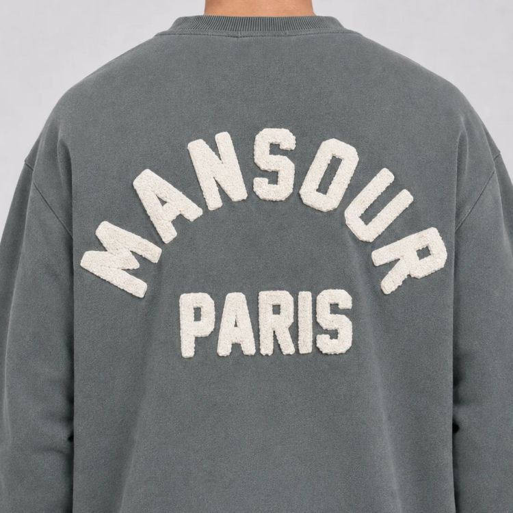 Mansour Paris College Pocket Sweater Donker Groen