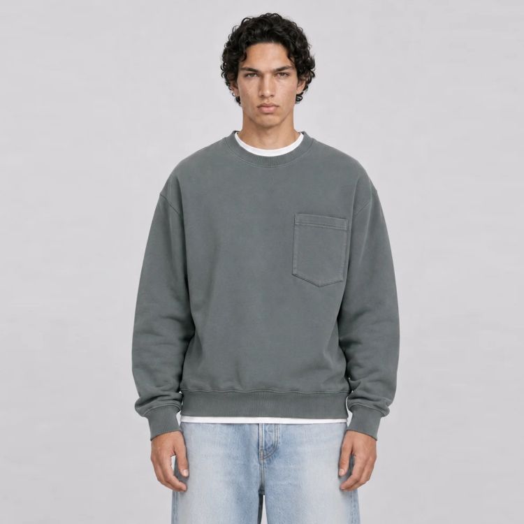 Mansour Paris College Pocket Sweater Donker Groen