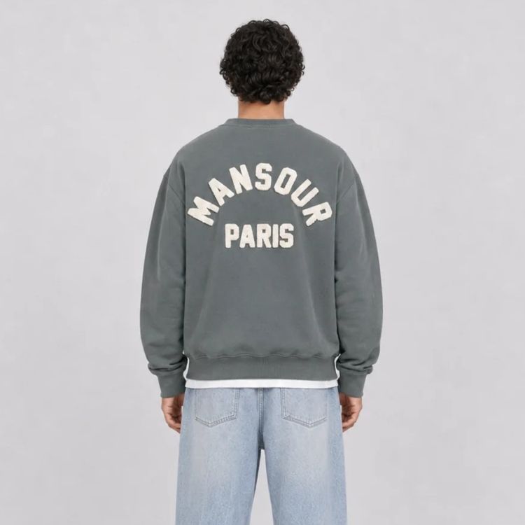 Mansour Paris College Pocket Sweater Donker Groen