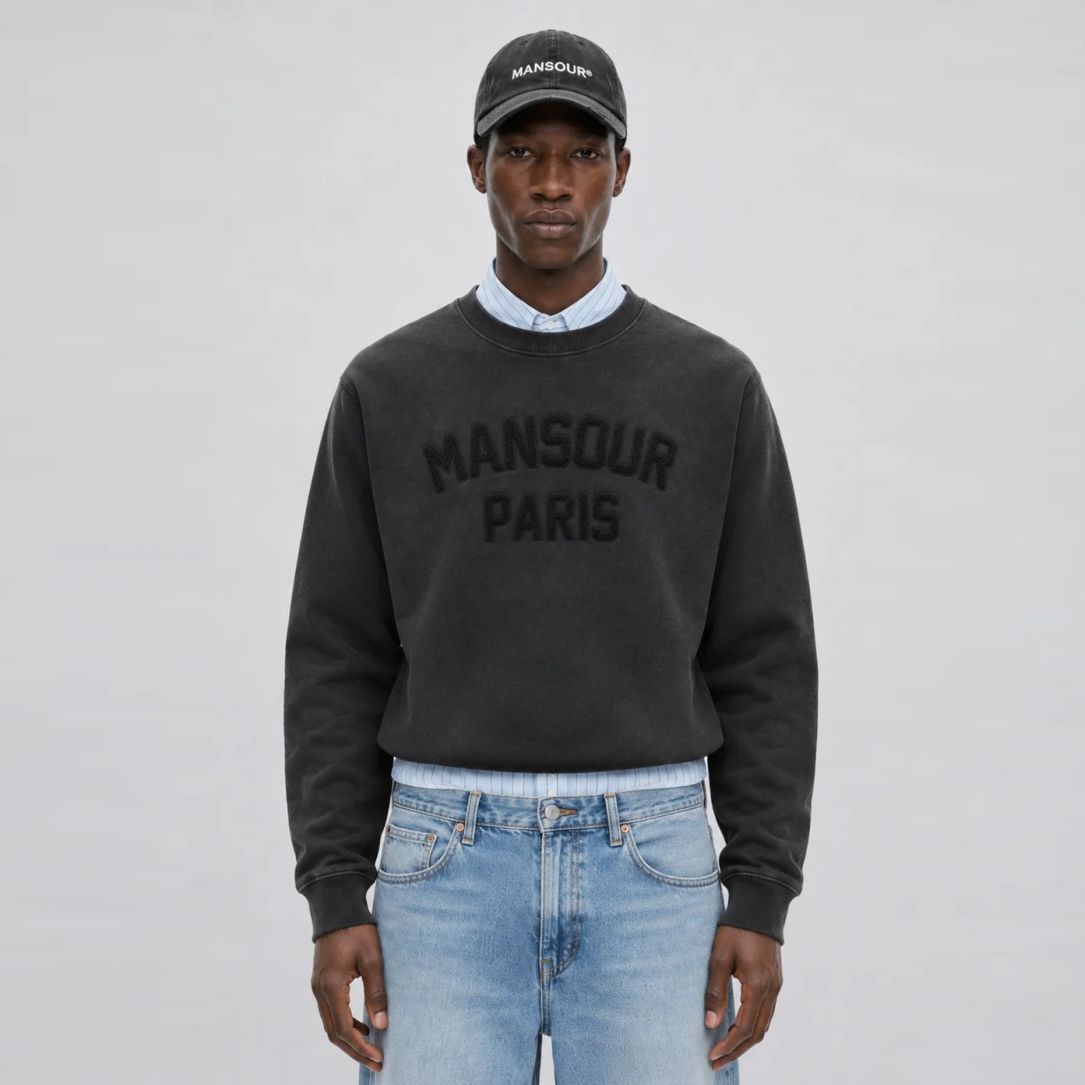 Mansour Paris College Sweater Zwart