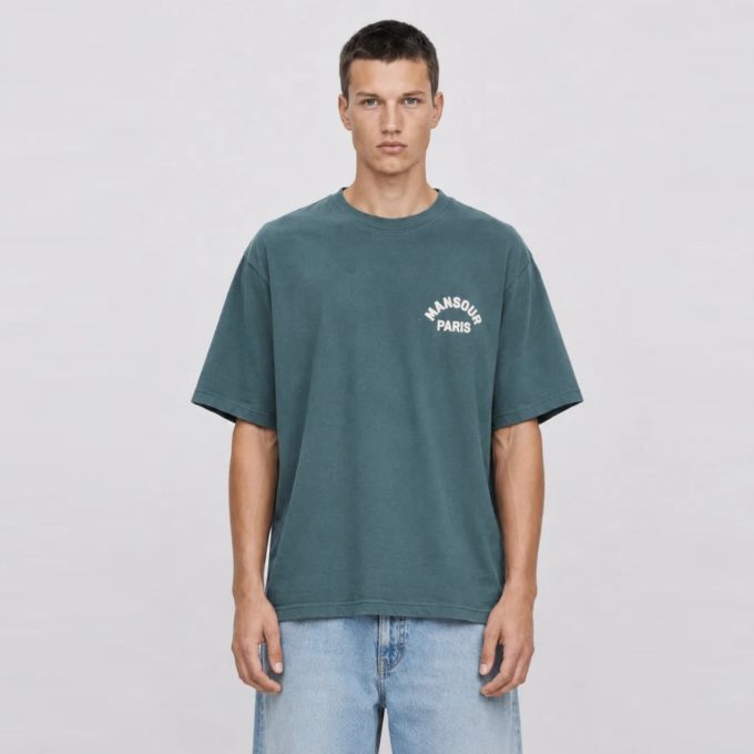 Mansour Paris College T-shirt Donker Groen