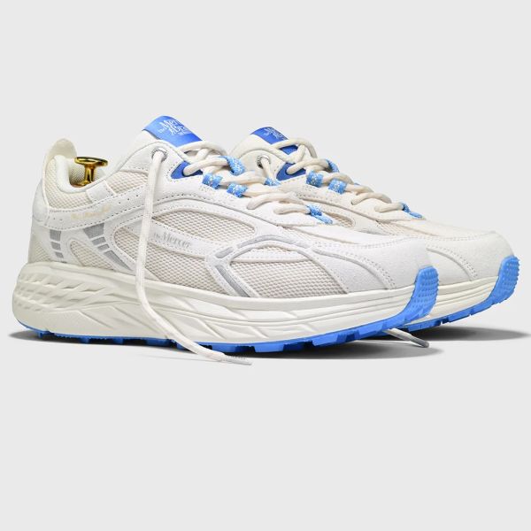 Mercer Amsterdam The Re-Run MAX Suede Sneaker Wit/Blauw