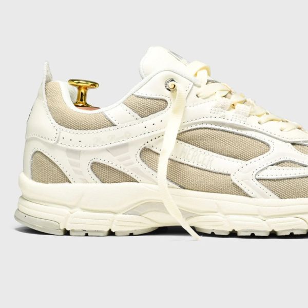 Mercer Amsterdam The Re-Run Washed Canvas Sneaker Wit/Beige