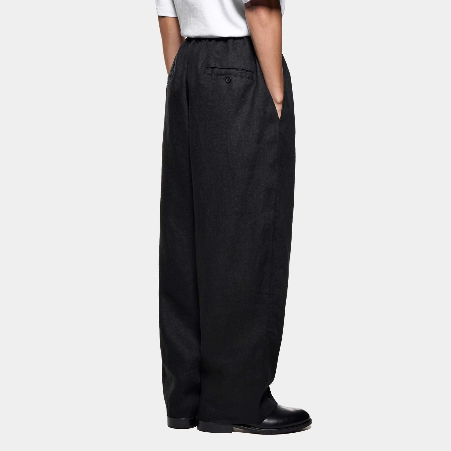 MKI Miyuki Zoku Linen Wide Leg Broek Zwart