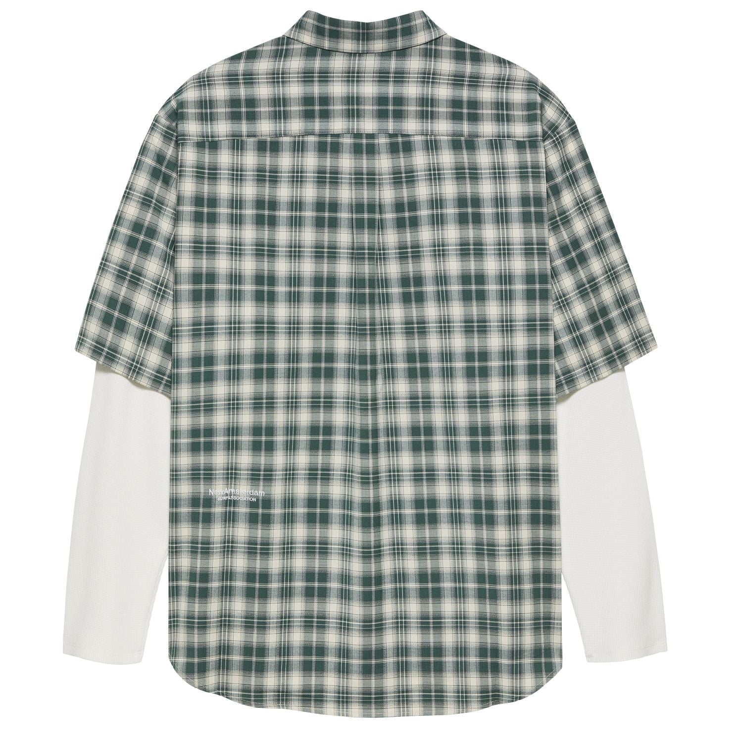 New Amsterdam Surf Association Double Layer Overhemd Groen/Wit
