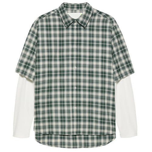 New Amsterdam Surf Association Double Layer Overhemd Groen/Wit