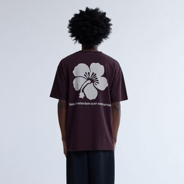 New Amsterdam Surf Association Hibiscus T-shirt Bruin