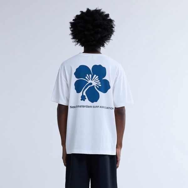 New Amsterdam Surf Association Hibiscus T-shirt Wit