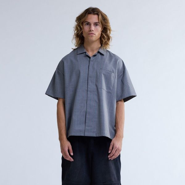 New Amsterdam Surf Association Wijk Pinstripes Overhemd Grijs