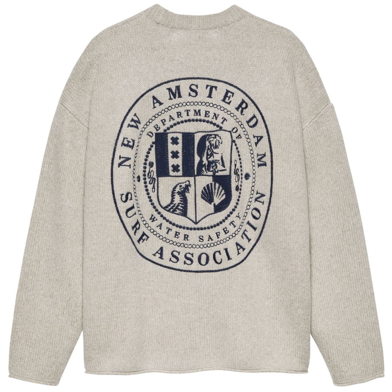 New Amsterdam Surf Association Knitted Stamp Sweater Grijs
