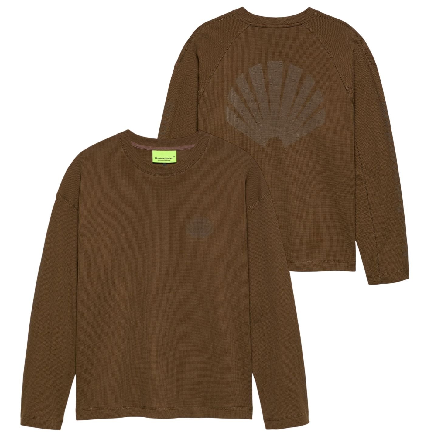 New Amsterdam Surf Association Logo Longsleeve Waffle T-shirt Bruin