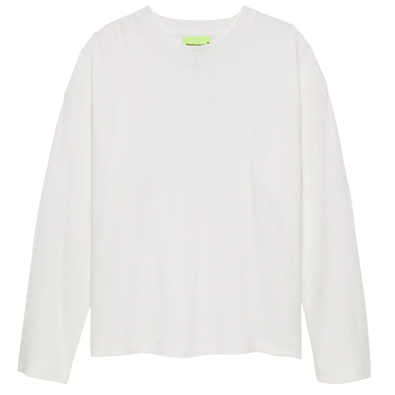 New Amsterdam Surf Association Logo Longsleeve Waffle T-shirt Wit