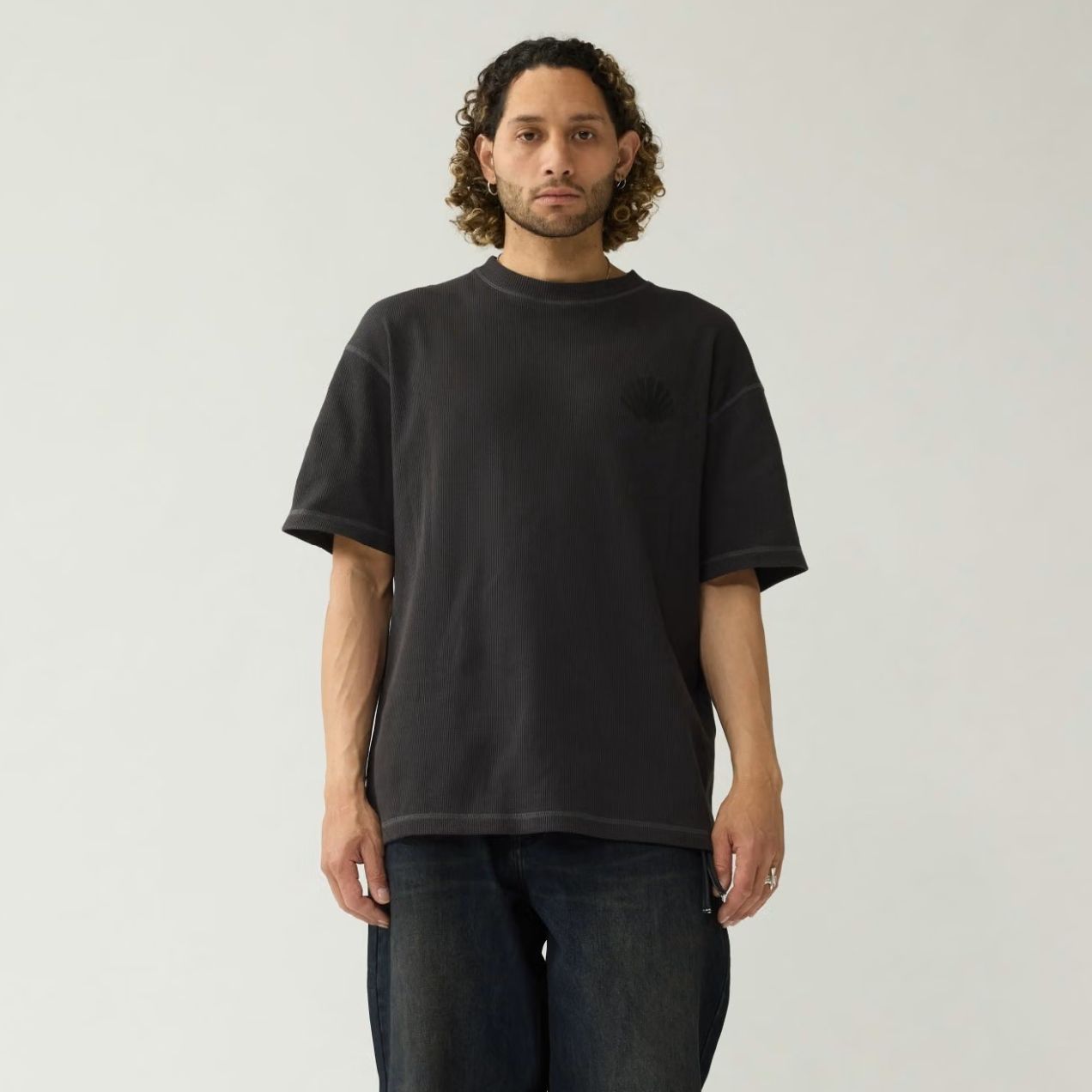 New Amsterdam Surf Association Logo Waffle T-shirt Zwart
