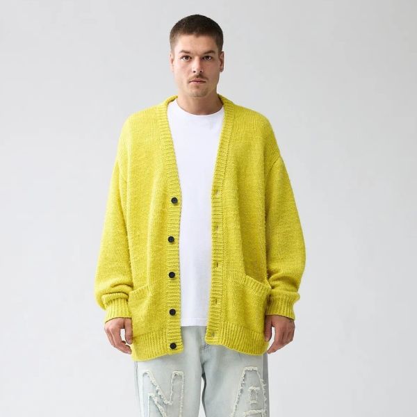 New Amsterdam Surf Association Linnen Logo Cardigan Geel