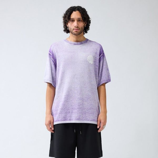 New Amsterdam Surf Association Logo Knit Inside Print T-shirt Paars