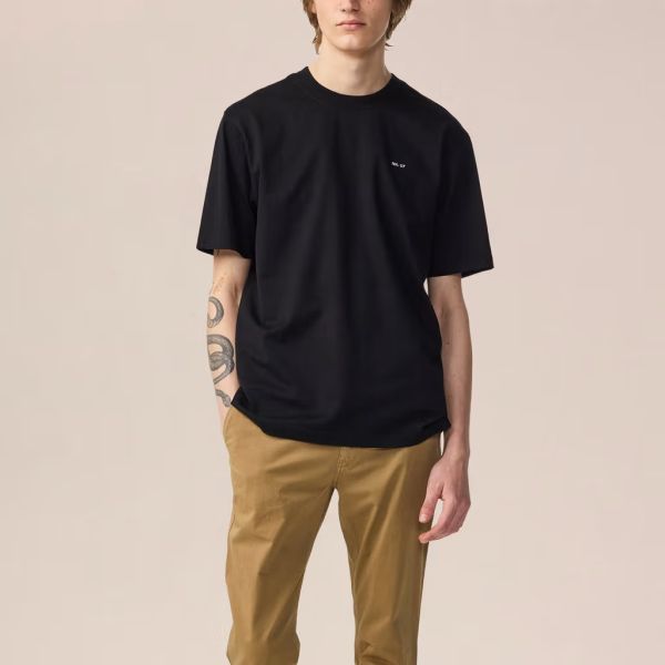 NN.07 Abel Print T-shirt Zwart
