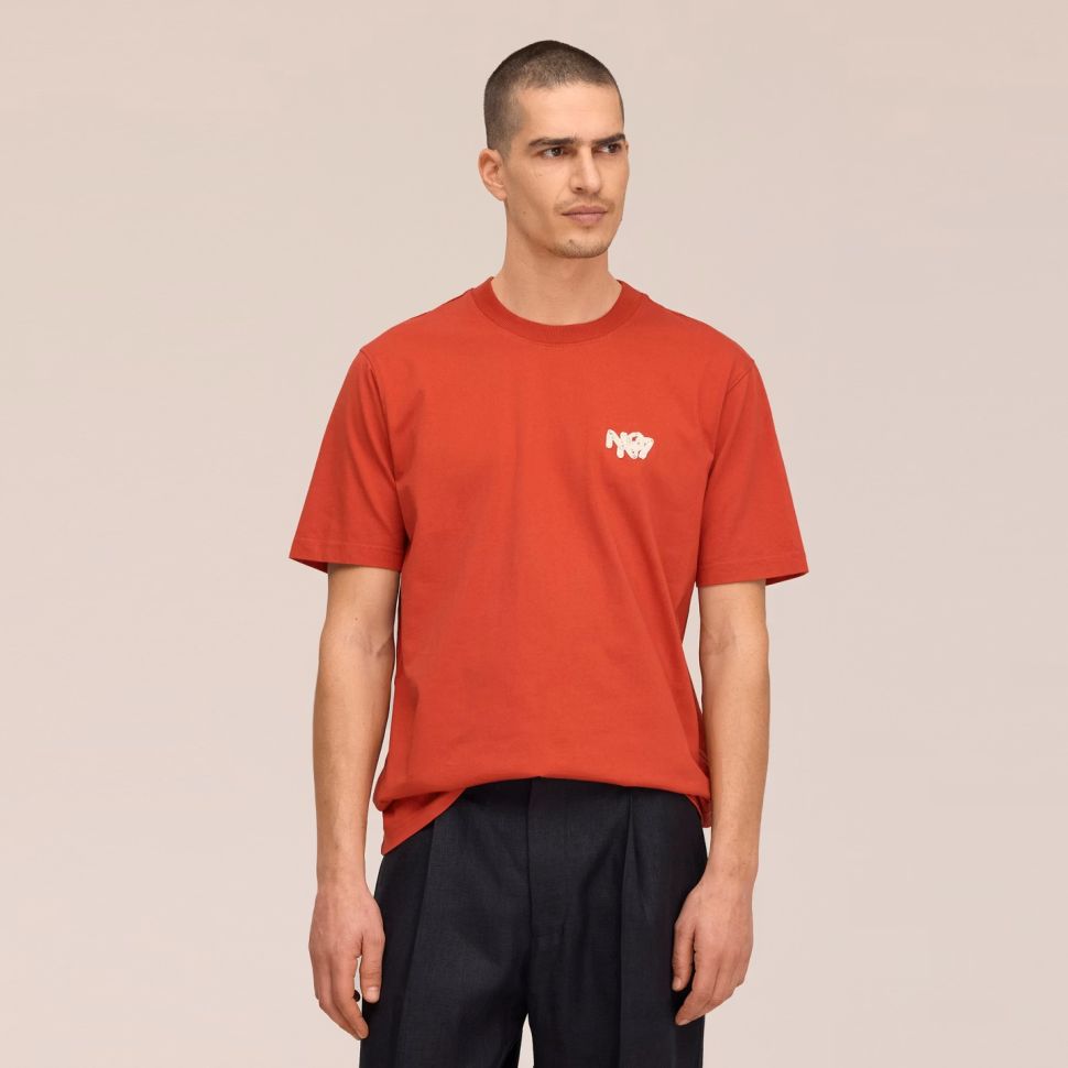NN.07 Adam Embroidery T-shirt Rood