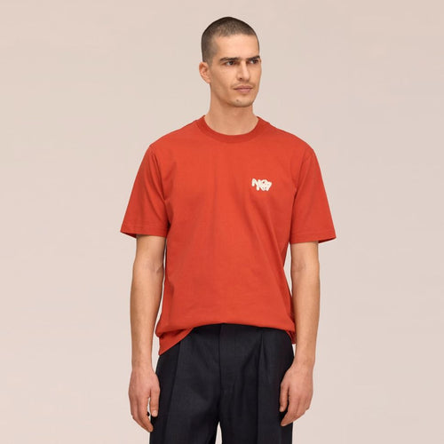 NN.07 Adam Embroidery T-shirt Rood