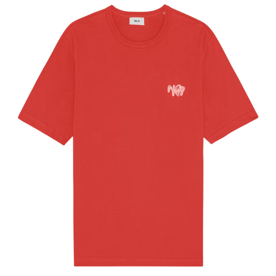 NN.07 Adam Embroidery T-shirt Rood