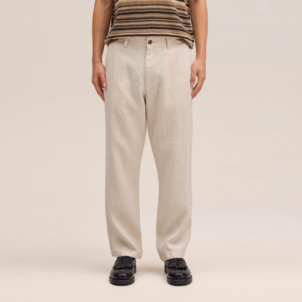 NN.07 Aden Straight Leg Linen Chino Off White