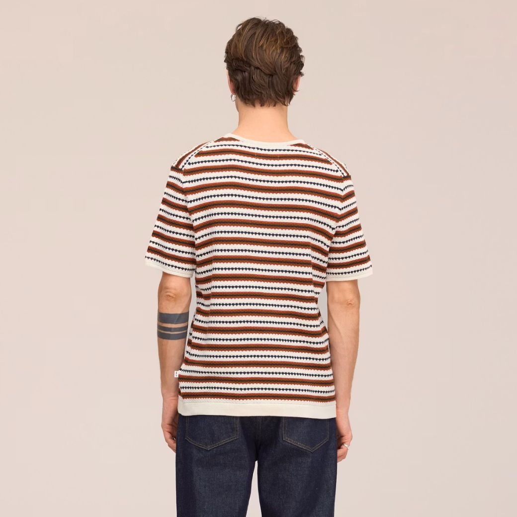 NN.07 Bari Striped T-shirt Off White/Rood
